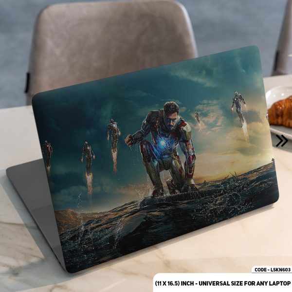 DDecorator Aggressive Mood Of Iron Man Matte Finished Removable Waterproof Laptop Sticker & Laptop Skin (Including FREE Accessories) - LSKN603 - DDecorator