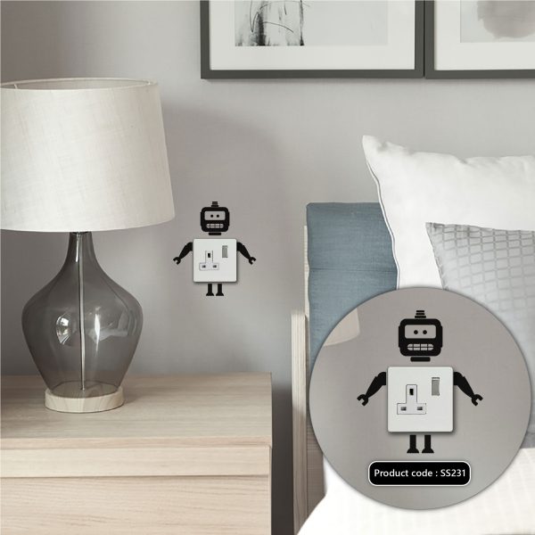 DDecorator Box Robot Wall Stickers & Decals Home Decor Wall Decor Removable Vinyl Wall Sticker - SS231 - DDecorator