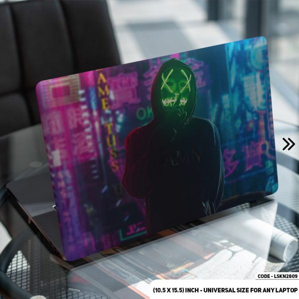 DDecorator Anonymous Boy Neon Matte Finished Removable Waterproof Laptop Sticker & Laptop Skin (Including FREE Accessories) - LSKN2809 - DDecorator