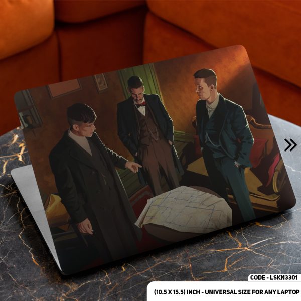 DDecorator Thomas Shelby & Boys - Peaky Blinders Matte Finished Removable Waterproof Laptop Sticker & Laptop Skin (Including FREE Accessories) - LSKN3301 - DDecorator