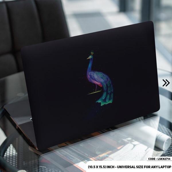 DDecorator Neon Peacock Matte Finished Removable Waterproof Laptop Sticker & Laptop Skin (Including FREE Accessories) - LSKN2714 - DDecorator
