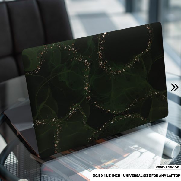DDecorator Green Marble Texture Matte Finished Removable Waterproof Laptop Sticker & Laptop Skin (Including FREE Accessories) - LSKN1043 - DDecorator