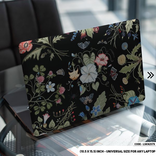 DDecorator Luxury Brand Iconic Flora Design Pattern Matte Finished Removable Waterproof Laptop Sticker & Laptop Skin (Including FREE Accessories) - LSKN2579 - DDecorator