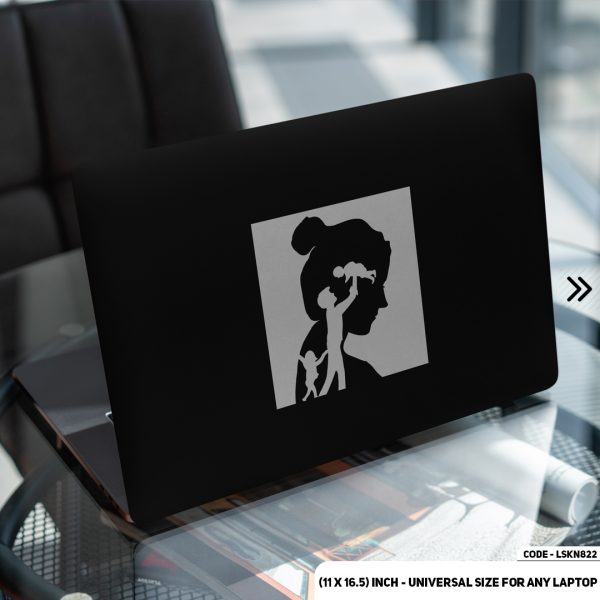 DDecorator Abstract Art B/W Matte Finished Removable Waterproof Laptop Sticker & Laptop Skin (Including FREE Accessories) - LSKN822 - DDecorator