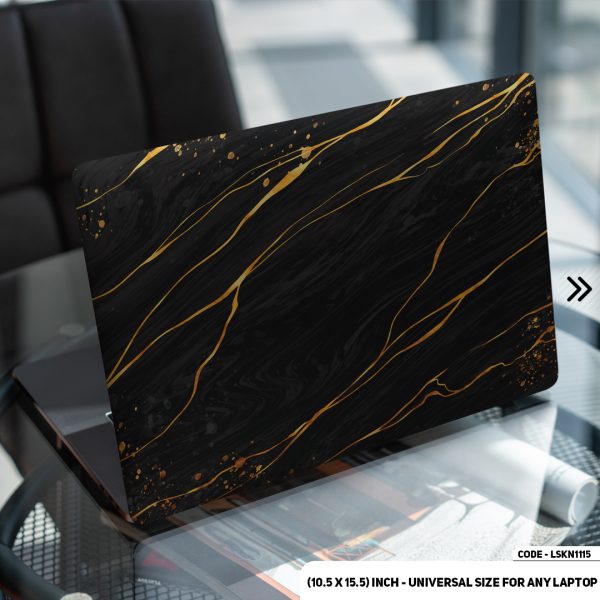 DDecorator Black Marble Texture Matte Finished Removable Waterproof Laptop Sticker & Laptop Skin (Including FREE Accessories) - LSKN1115 - DDecorator