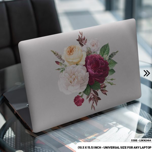 DDecorator Flower Pattern Floral Design Matte Finished Removable Waterproof Laptop Sticker & Laptop Skin (Including FREE Accessories) - LSKN2464 - DDecorator