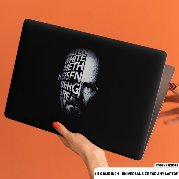 DDecorator Typography in Walter White Face Matte Finished Removable Waterproof Laptop Sticker & Laptop Skin (Including FREE Accessories) - LSKN526 - DDecorator