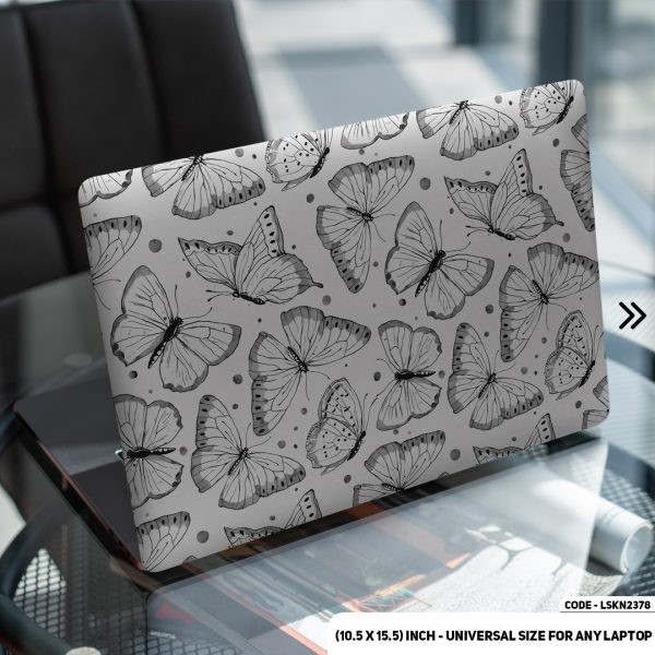 DDecorator Butterfly Pattern Seamless Design Matte Finished Removable Waterproof Laptop Sticker & Laptop Skin (Including FREE Accessories) - LSKN2378 - DDecorator