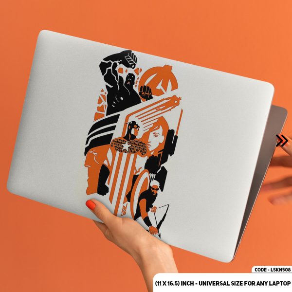 DDecorator All Avengers In One Row Matte Finished Removable Waterproof Laptop Sticker & Laptop Skin (Including FREE Accessories) - LSKN508 - DDecorator