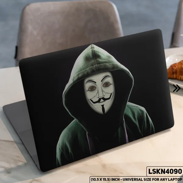 DDecorator Anonymous Hacker Matte Finished Removable Waterproof Laptop Sticker & Laptop Skin (Including FREE Accessories) - LSKN4090 - DDecorator