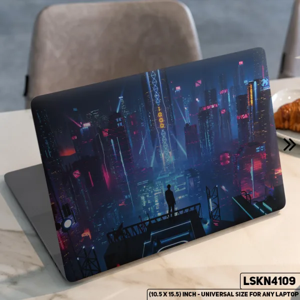 DDecorator Urban City Digital Abstract Art Matte Finished Removable Waterproof Laptop Sticker & Laptop Skin (Including FREE Accessories) - LSKN4109 - DDecorator