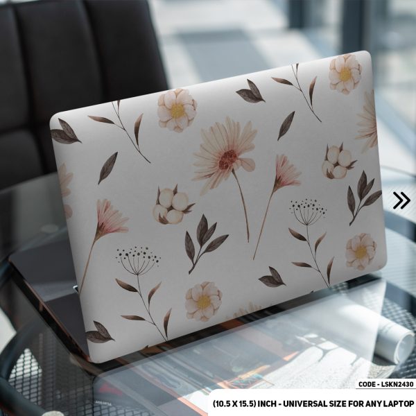 DDecorator Flower Pattern Floral Design Matte Finished Removable Waterproof Laptop Sticker & Laptop Skin (Including FREE Accessories) - LSKN2430 - DDecorator