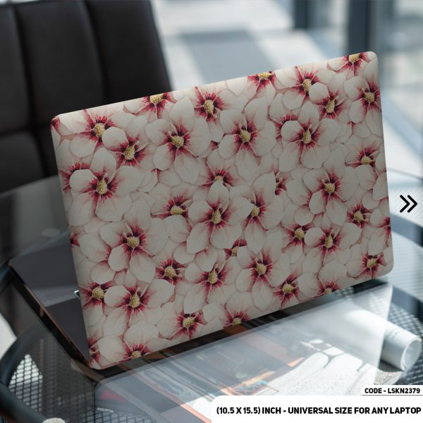 DDecorator Flower Pattern Floral Design Matte Finished Removable Waterproof Laptop Sticker & Laptop Skin (Including FREE Accessories) - LSKN2379 - DDecorator