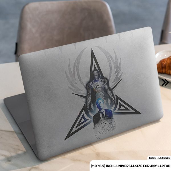 DDecorator White Shadow Of Iron Man Matte Finished Removable Waterproof Laptop Sticker & Laptop Skin (Including FREE Accessories) - LSKN609 - DDecorator