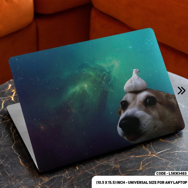 DDecorator Dog In space Matte Finished Removable Waterproof Laptop Sticker & Laptop Skin (Including FREE Accessories) - LSKN3483 - DDecorator