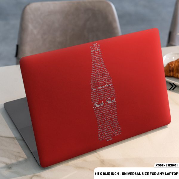 DDecorator Red Coke Logo Matte Finished Removable Waterproof Laptop Sticker & Laptop Skin (Including FREE Accessories) - LSKN631 - DDecorator