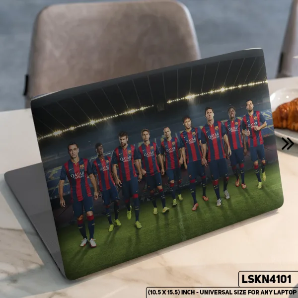 DDecorator FC Barcelona Football Team Matte Finished Removable Waterproof Laptop Sticker & Laptop Skin (Including FREE Accessories) - LSKN4101 - DDecorator