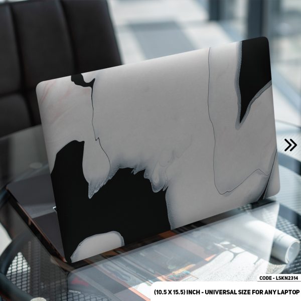 DDecorator Liquid Black Marble Texture Matte Finished Removable Waterproof Laptop Sticker & Laptop Skin (Including FREE Accessories) - LSKN2314 - DDecorator