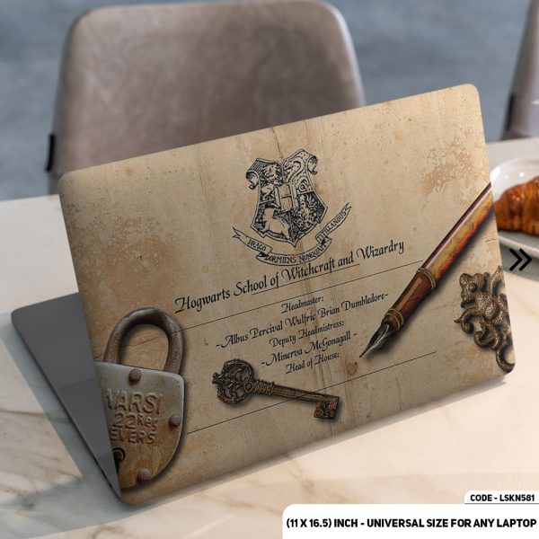 DDecorator Hand Written Letter Harry Potter Matte Finished Removable Waterproof Laptop Sticker & Laptop Skin (Including FREE Accessories) - LSKN581 - DDecorator