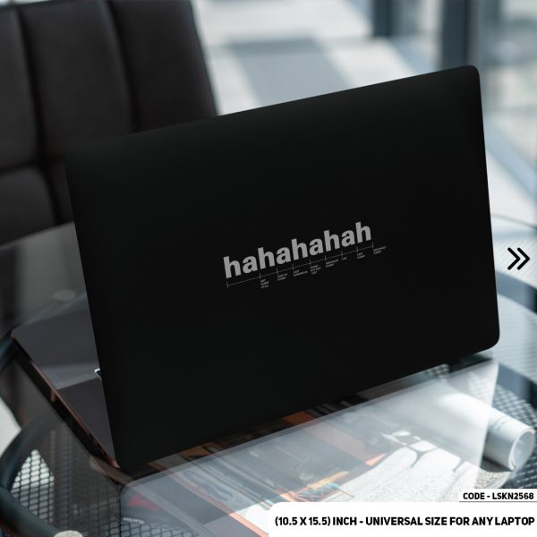 DDecorator Funny Text with Black Background Matte Finished Removable Waterproof Laptop Sticker & Laptop Skin (Including FREE Accessories) - LSKN2568 - DDecorator