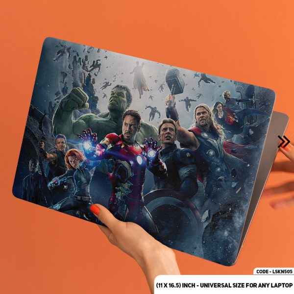 DDecorator Angry Look Of Avengers Matte Finished Removable Waterproof Laptop Sticker & Laptop Skin (Including FREE Accessories) - LSKN505 - DDecorator