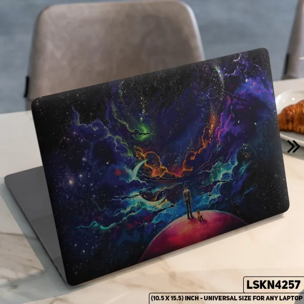 DDecorator Animated Digital Illustration Solar Planet Galaxy Matte Finished Removable Waterproof Laptop Sticker & Laptop Skin (Including FREE Accessories) - LSKN4257 - DDecorator