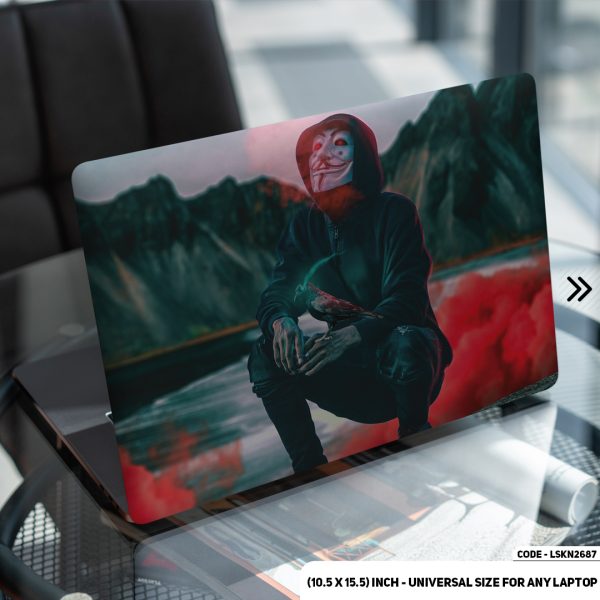 DDecorator Anonymous Face Matte Finished Removable Waterproof Laptop Sticker & Laptop Skin (Including FREE Accessories) - LSKN2687 - DDecorator