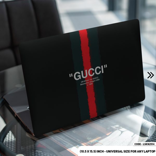 DDecorator Luxury Brand Iconic Pattern Black And Red Matte Finished Removable Waterproof Laptop Sticker & Laptop Skin (Including FREE Accessories) - LSKN2514 - DDecorator