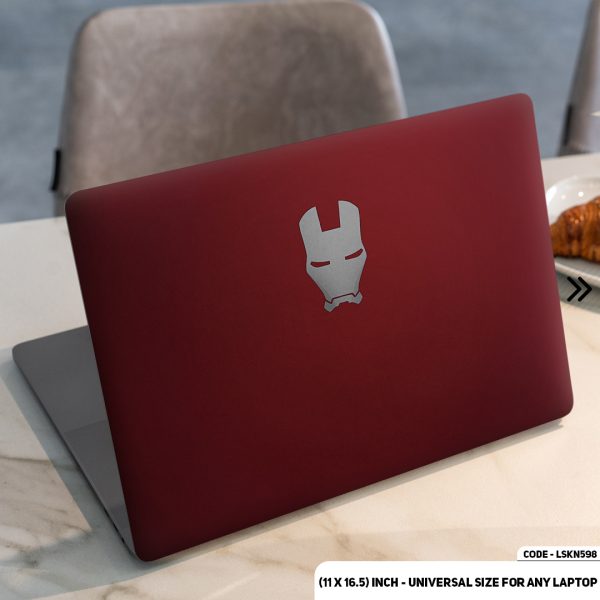 DDecorator Red Background Of Iron Man Matte Finished Removable Waterproof Laptop Sticker & Laptop Skin (Including FREE Accessories) - LSKN598 - DDecorator