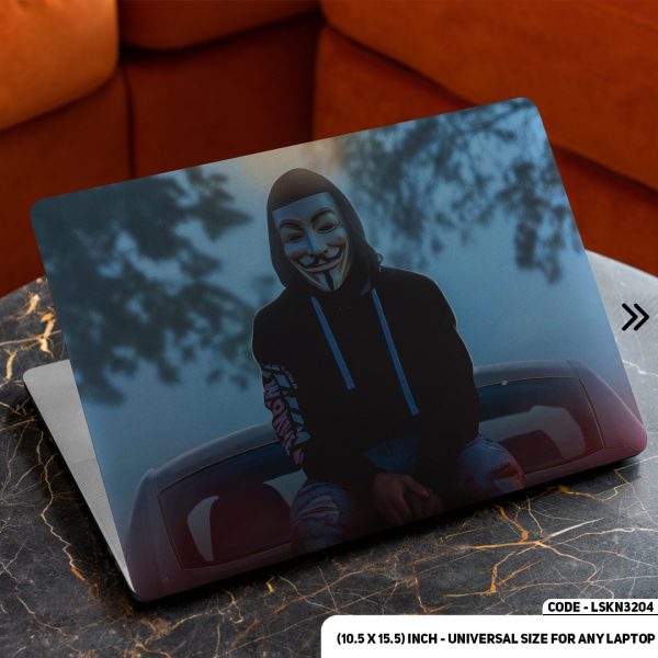 DDecorator Anonymous Illustration Matte Finished Removable Waterproof Laptop Sticker & Laptop Skin (Including FREE Accessories) - LSKN3204 - DDecorator