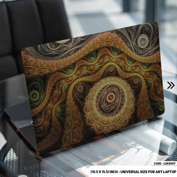 DDecorator Golden Marble Texture Matte Finished Removable Waterproof Laptop Sticker & Laptop Skin (Including FREE Accessories) - LSKN957 - DDecorator