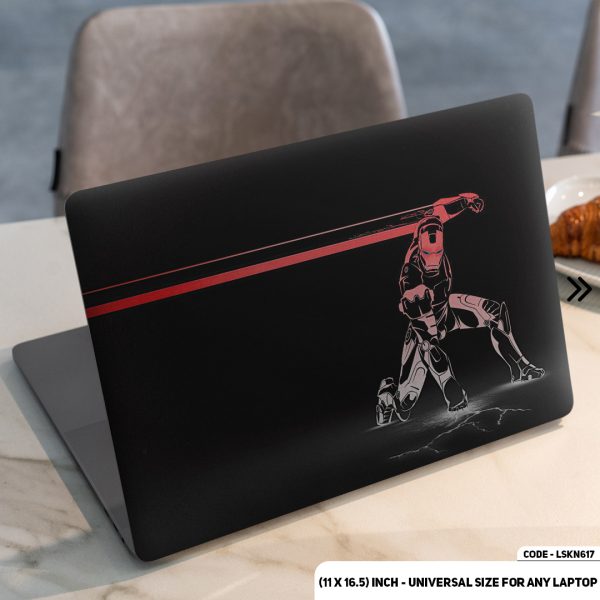 DDecorator Power Of Iron Man Matte Finished Removable Waterproof Laptop Sticker & Laptop Skin (Including FREE Accessories) - LSKN617 - DDecorator