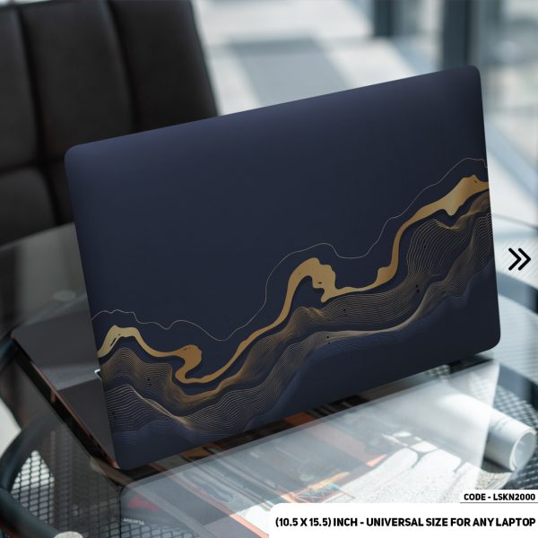 DDecorator Liquid Marble Texture Blue Matte Finished Removable Waterproof Laptop Sticker & Laptop Skin (Including FREE Accessories) - LSKN2000 - DDecorator