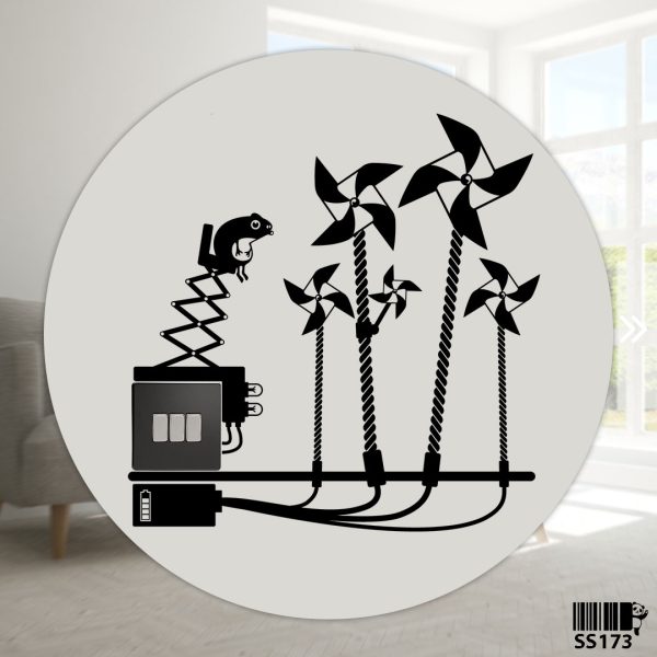 DDecorator Eco Reminder Windmills Wall Stickers & Decals Home Decor Wall Decor Removable Vinyl Wall Sticker - SS173 - DDecorator