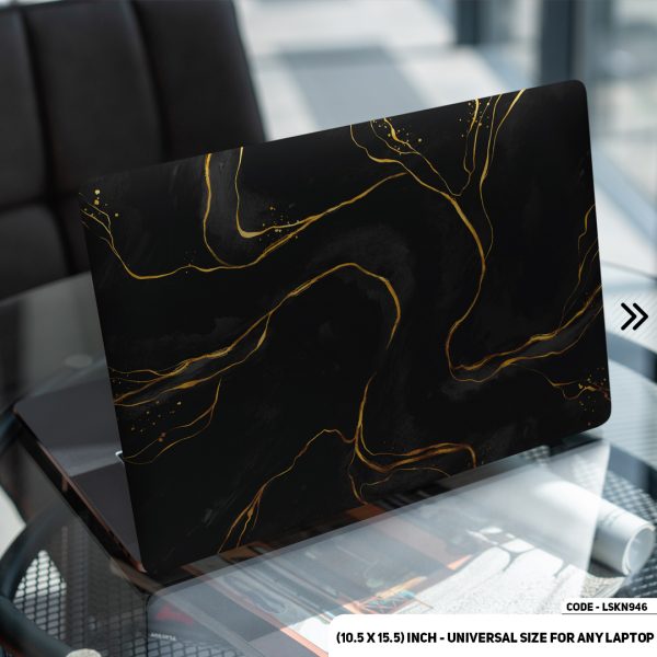 DDecorator Black Marble Texture Matte Finished Removable Waterproof Laptop Sticker & Laptop Skin (Including FREE Accessories) - LSKN946 - DDecorator