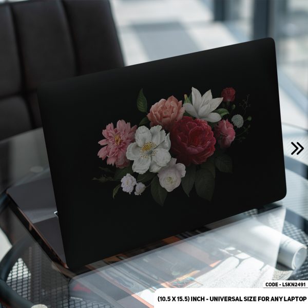 DDecorator Flower Pattern Floral Design Matte Finished Removable Waterproof Laptop Sticker & Laptop Skin (Including FREE Accessories) - LSKN2491 - DDecorator