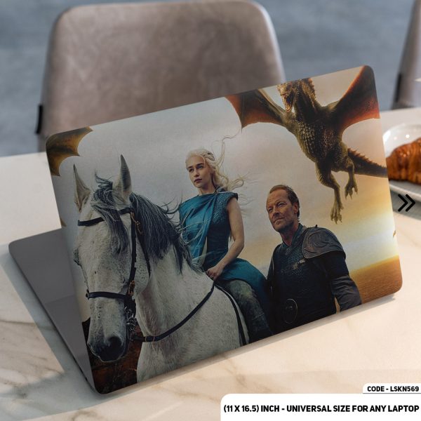 DDecorator Daenerys Targaryen On Horse GOT Series Matte Finished Removable Waterproof Laptop Sticker & Laptop Skin (Including FREE Accessories) - LSKN569 - DDecorator