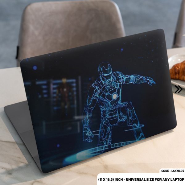DDecorator Blue Print Iron Man Matte Finished Removable Waterproof Laptop Sticker & Laptop Skin (Including FREE Accessories) - LSKN605 - DDecorator