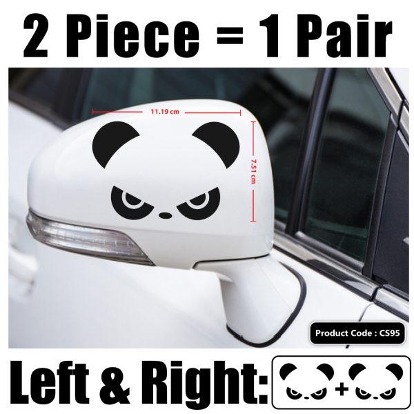 DDecorator Angry Panda 2ps - Black Car Styling Vinyl Decals Car Decoration Accessories Bumper Car Sticker for Car - CS95 - DDecorator