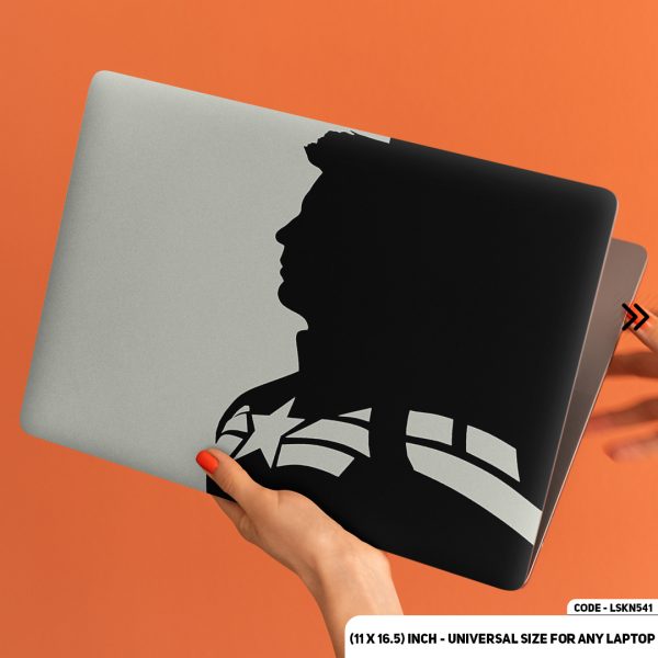 DDecorator Captaine America Shadow Matte Finished Removable Waterproof Laptop Sticker & Laptop Skin (Including FREE Accessories) - LSKN541 - DDecorator