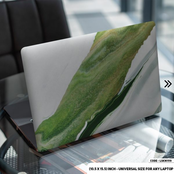 DDecorator Marble Texture Green Matte Finished Removable Waterproof Laptop Sticker & Laptop Skin (Including FREE Accessories) - LSKN1119 - DDecorator