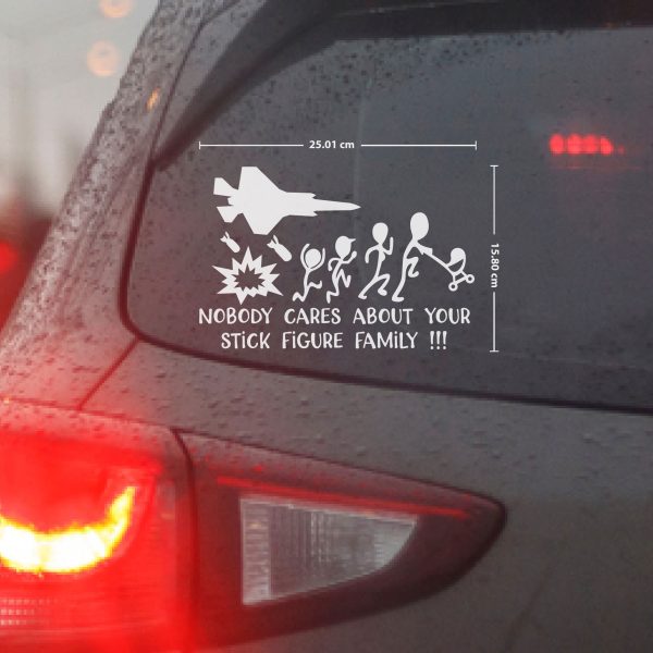 DDecorator Fighter Jet Don't Cares About Stick Family Car Styling Vinyl Decals Car Decoration Accessories Bumper Car Sticker for Car - CS87 - DDecorator