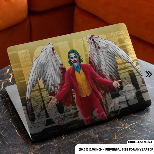 DDecorator Joker With Wings Matte Finished Removable Waterproof Laptop Sticker & Laptop Skin (Including FREE Accessories) - LSKN3124 - DDecorator