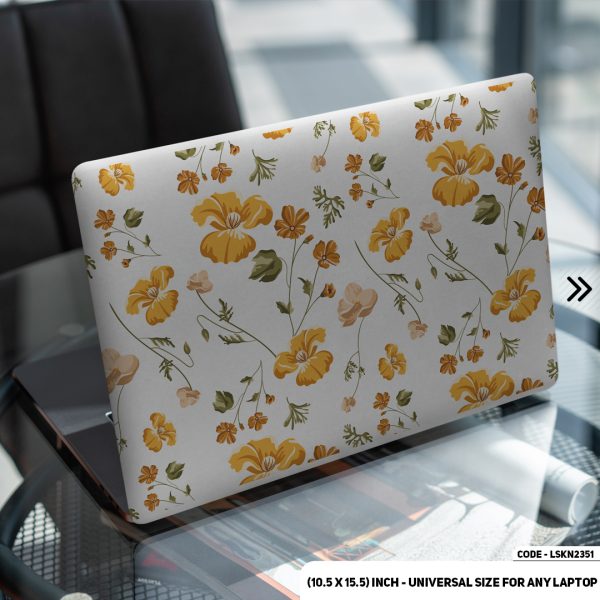 DDecorator Flower Pattern Floral Design Matte Finished Removable Waterproof Laptop Sticker & Laptop Skin (Including FREE Accessories) - LSKN2351 - DDecorator