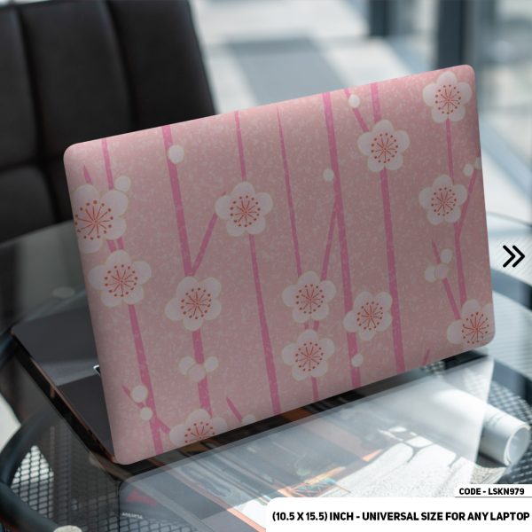 DDecorator Pink Flower Pattern Floral Design Matte Finished Removable Waterproof Laptop Sticker & Laptop Skin (Including FREE Accessories) - LSKN979 - DDecorator