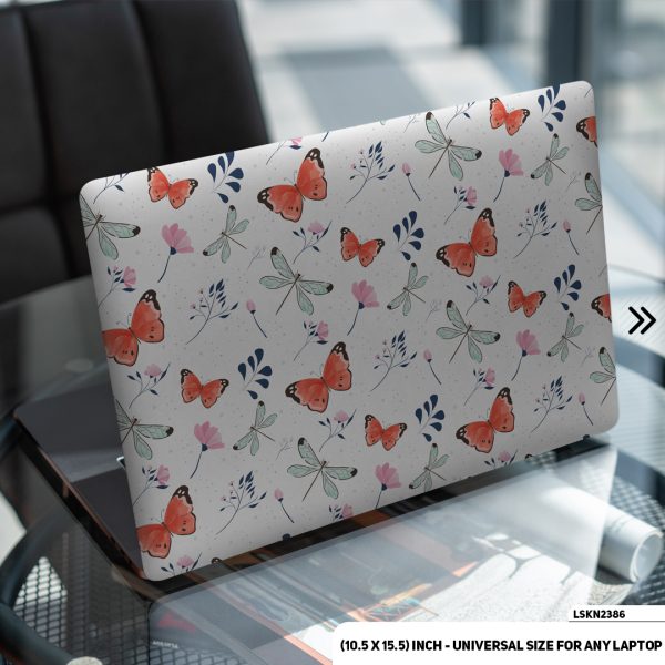 DDecorator Butterfly Pattern Seamless Design Matte Finished Removable Waterproof Laptop Sticker & Laptop Skin (Including FREE Accessories) - LSKN2386 - DDecorator