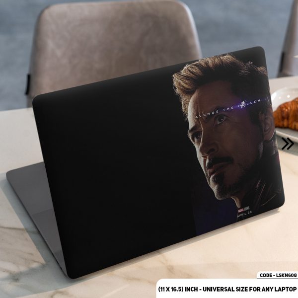 DDecorator Tony Stark Or Iron Man Looking Away Matte Finished Removable Waterproof Laptop Sticker & Laptop Skin (Including FREE Accessories) - LSKN608 - DDecorator