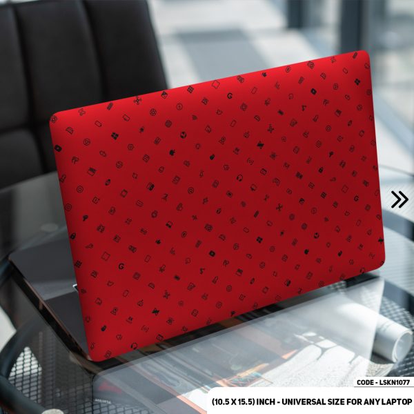 DDecorator MKBHD ICONS PACK (Red & Black) Matte Finished Removable Waterproof Laptop Sticker & Laptop Skin (Including FREE Accessories) - LSKN1077 - DDecorator