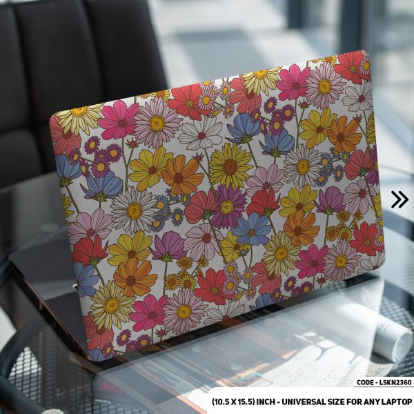 DDecorator Flower Pattern Floral Design Matte Finished Removable Waterproof Laptop Sticker & Laptop Skin (Including FREE Accessories) - LSKN2360 - DDecorator