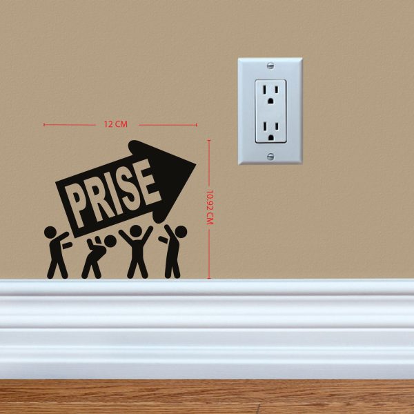 DDecorator Prise Stick Figure Pointing Out Wall Stickers & Decals Home Decor Wall Decor Removable Vinyl Wall Sticker - SS193 - DDecorator